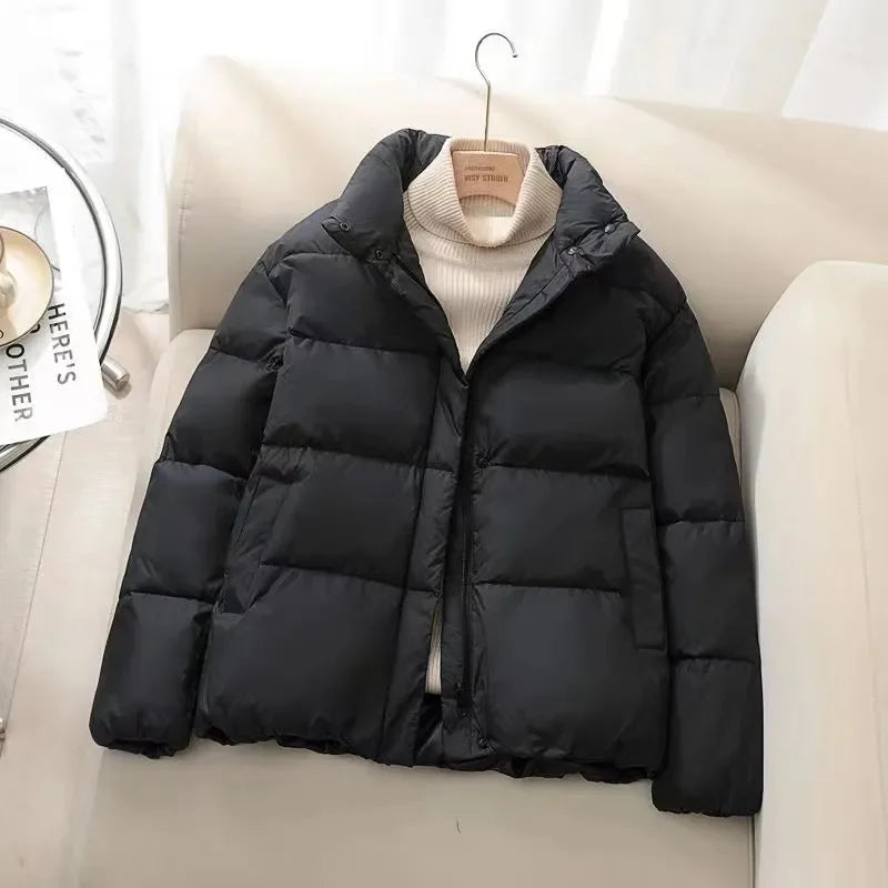 Winterjacke Warm Gequiltet Reißverschluss