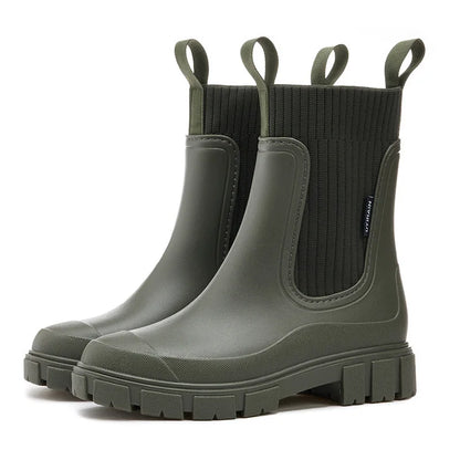 Wasserdichte Stiefeletten Damen Chunky Sohle