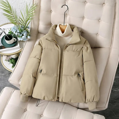 Warme Pufferjacke Winter Stehkragen