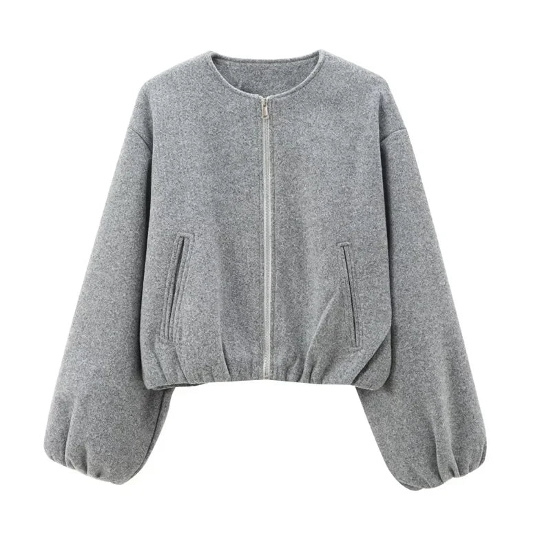 Damen Steppjacke Locker Schnitt Reißverschluss