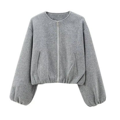 Damen Steppjacke Locker Schnitt Reißverschluss