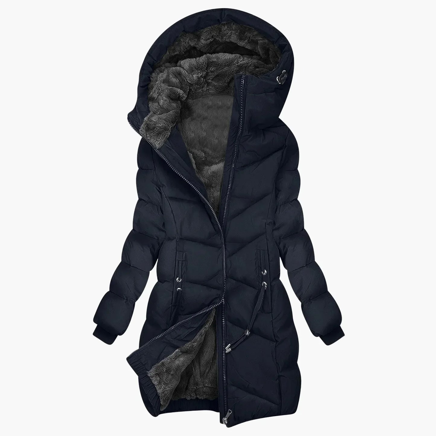 Wintermantel Damen Lang Steppjacke Kapuze Warm