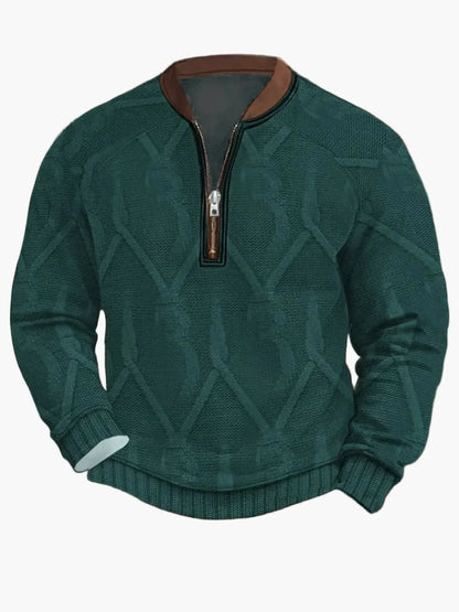 Herren Strickpullover Reißverschluss Modern