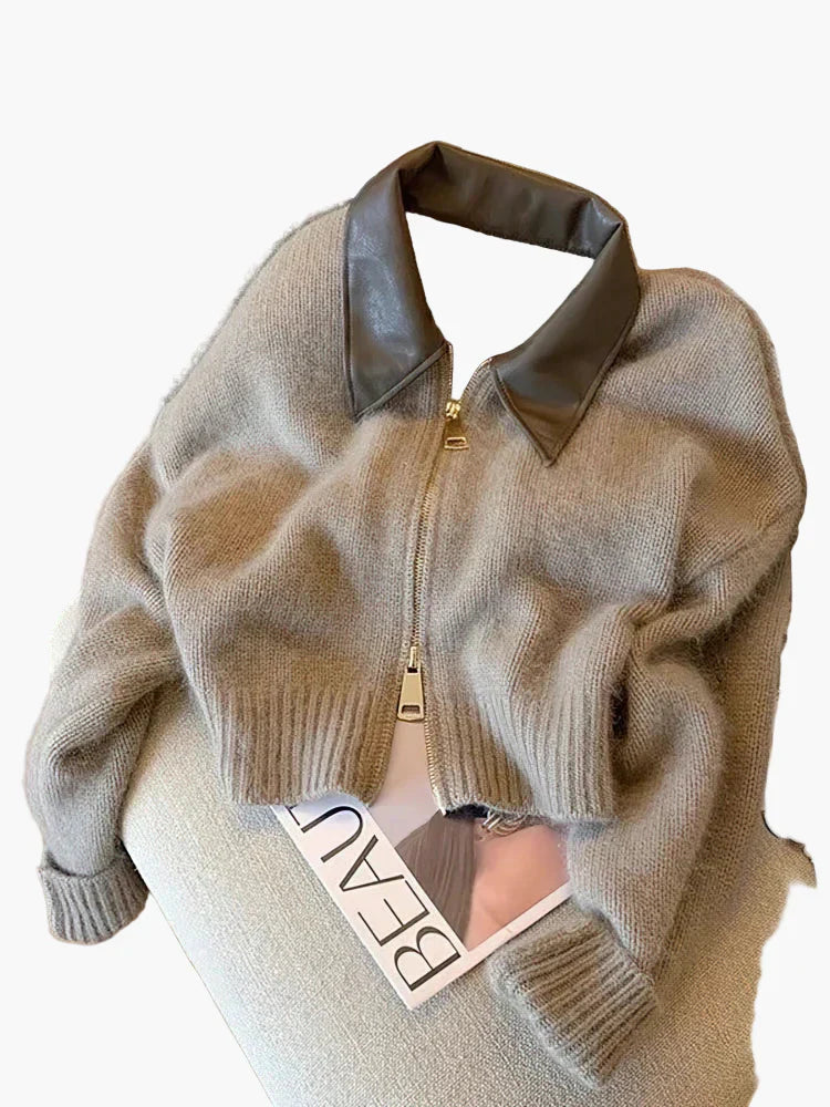 Stylische Strickjacke Modern Kragen