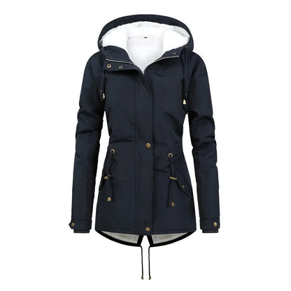 Praktische Outdoorjacke Winddicht Kapuzenjacke Mittellang