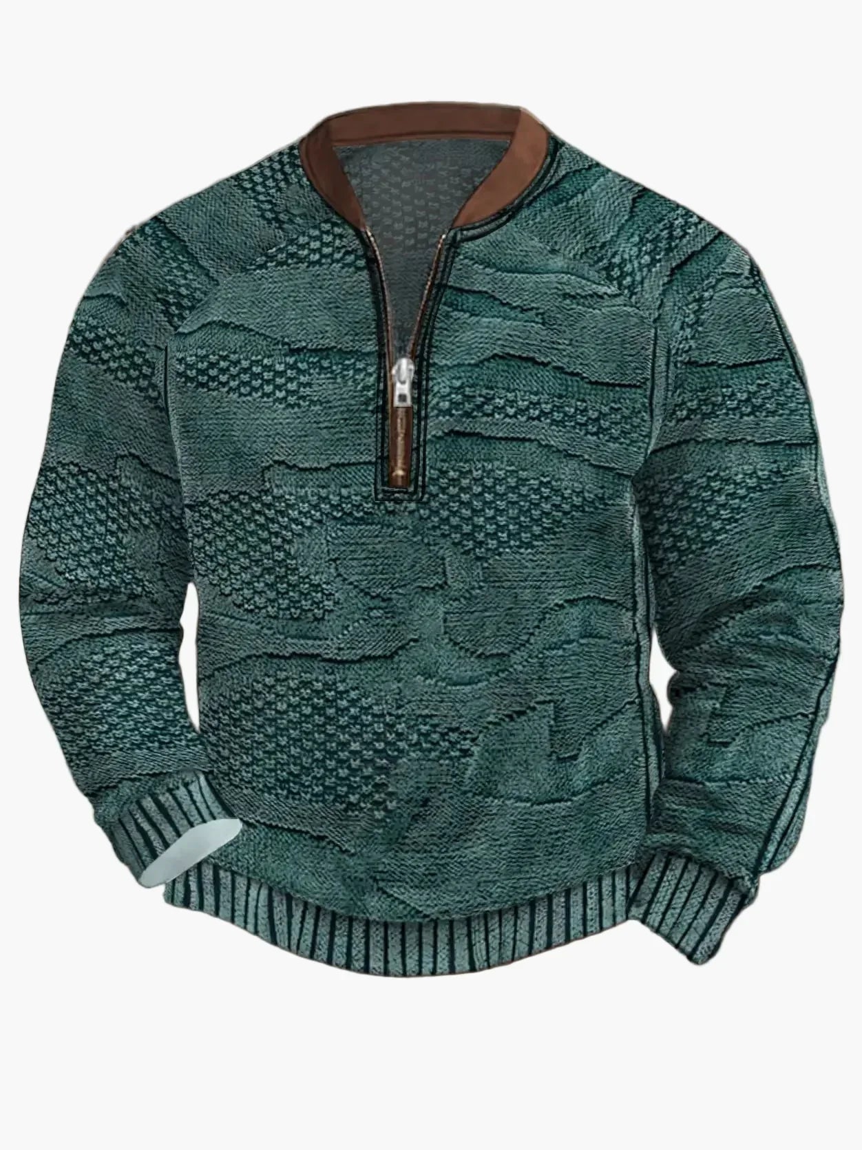 Herren Strickpullover Reißverschluss Modern