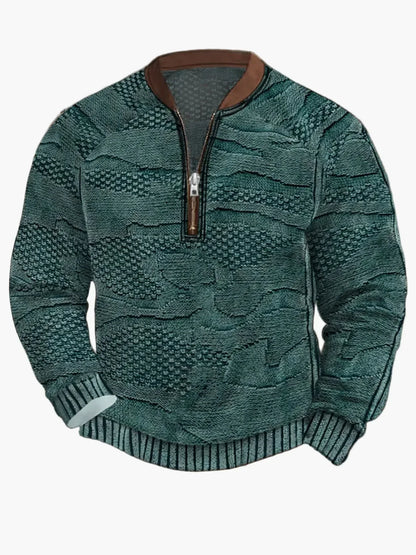 Herren Strickpullover Reißverschluss Modern