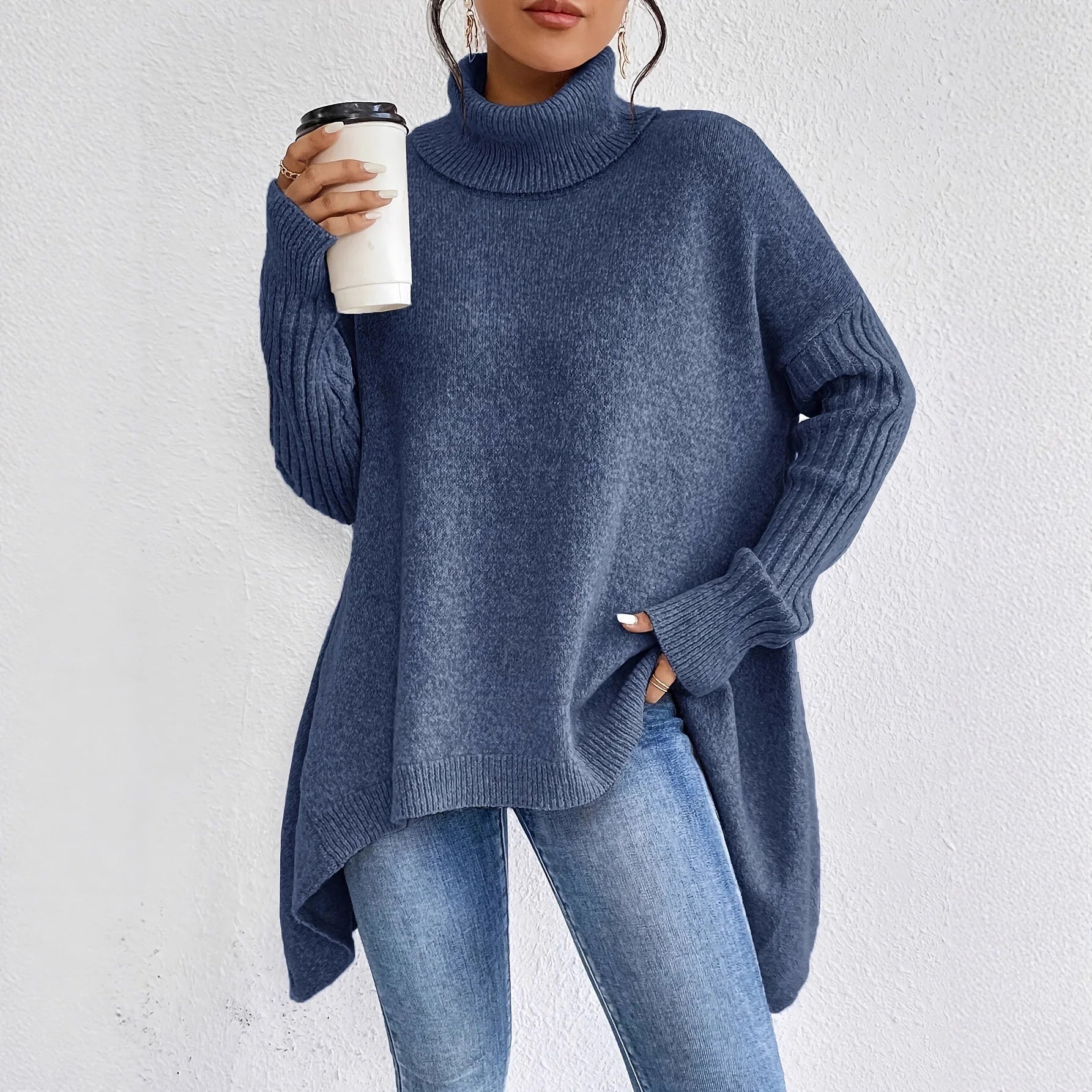 Damen Winterpullover Oversized Weich - IdealeKleiden