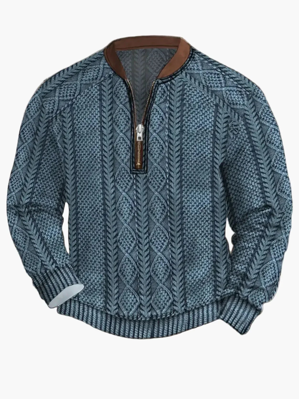 Herren Strickpullover Reißverschluss Modern