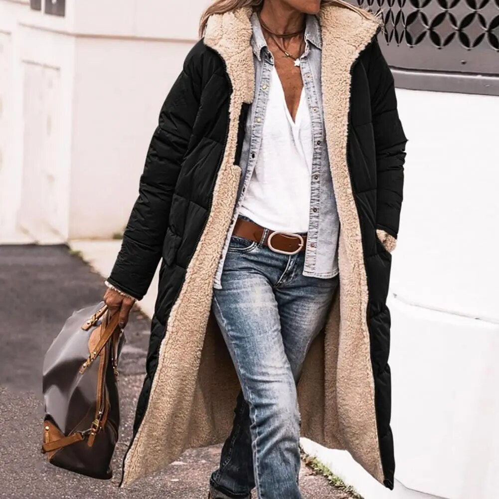 Praktische Winterjacke Lang mit Kapuze