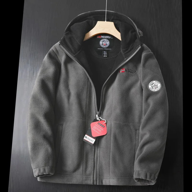 Herren Fleecejacke Outdoor Warm Kapuzenjacke