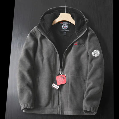 Herren Fleecejacke Outdoor Warm Kapuzenjacke