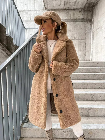 Lange Damenjacke Weich Softprint