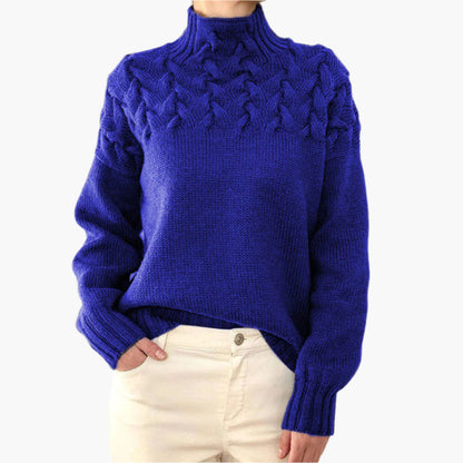 Eleganter Strickpullover Winter Zopfmuster