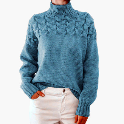 Eleganter Strickpullover Winter Zopfmuster