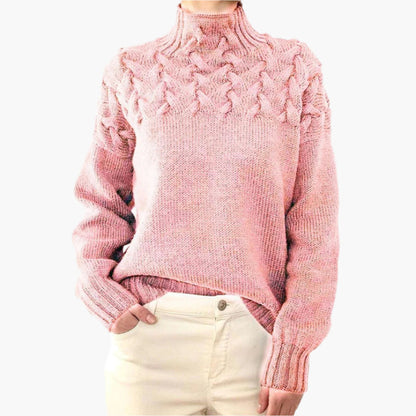 Eleganter Strickpullover Winter Zopfmuster