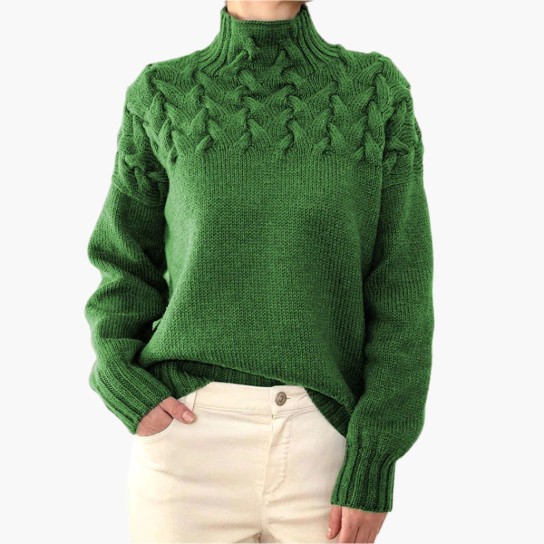 Eleganter Strickpullover Winter Zopfmuster