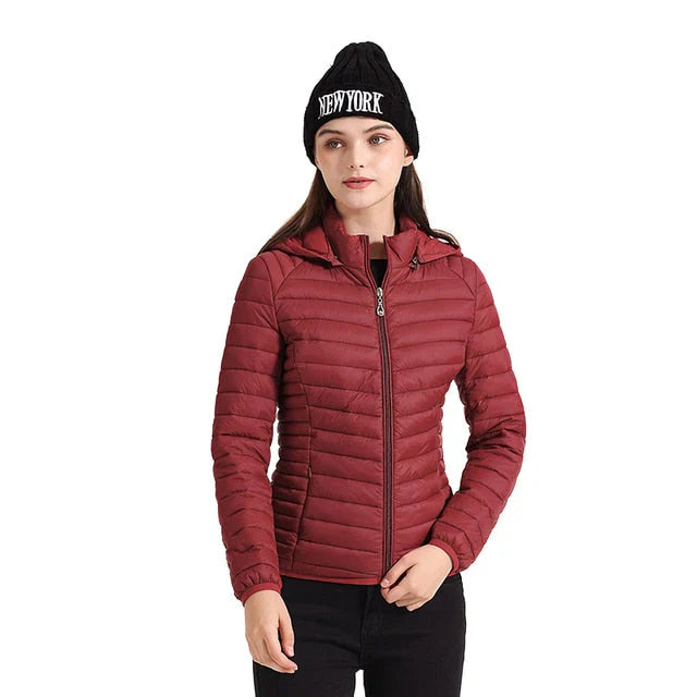 Leichte Damenjacke Wattiert Warm Isolierend