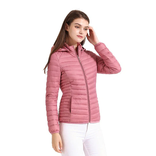 Leichte Damenjacke Wattiert Warm Isolierend