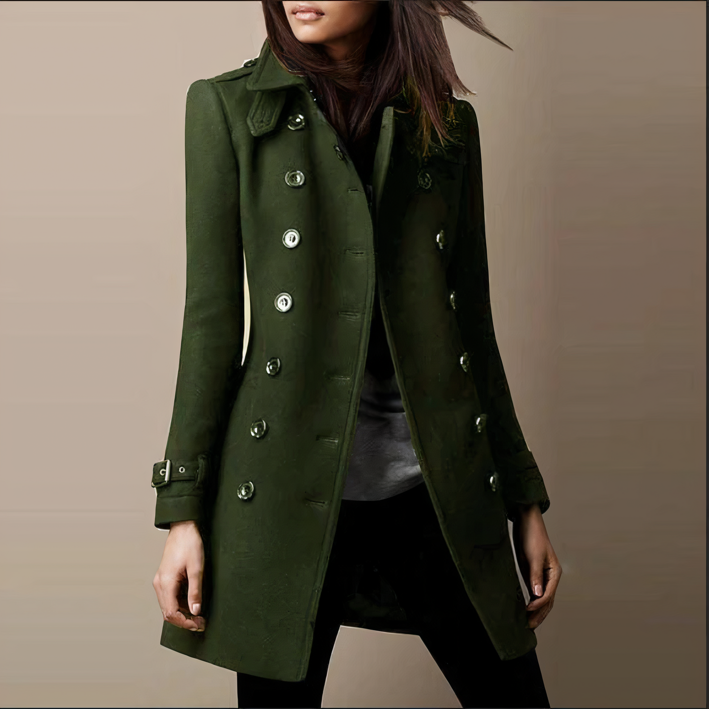 Lang Trenchcoat Damen Warm Winter