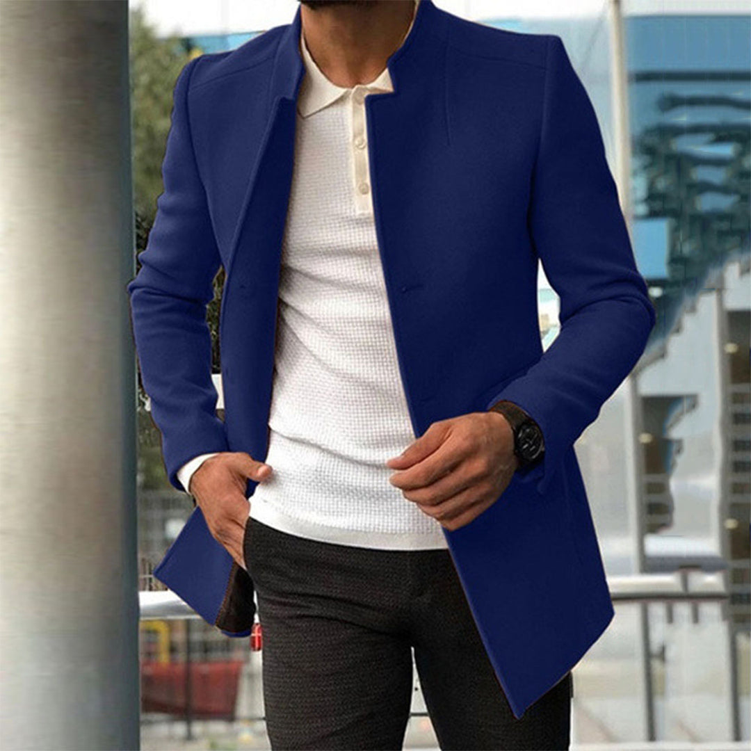 Herren Wintermantel Stehkragen Slim Fit