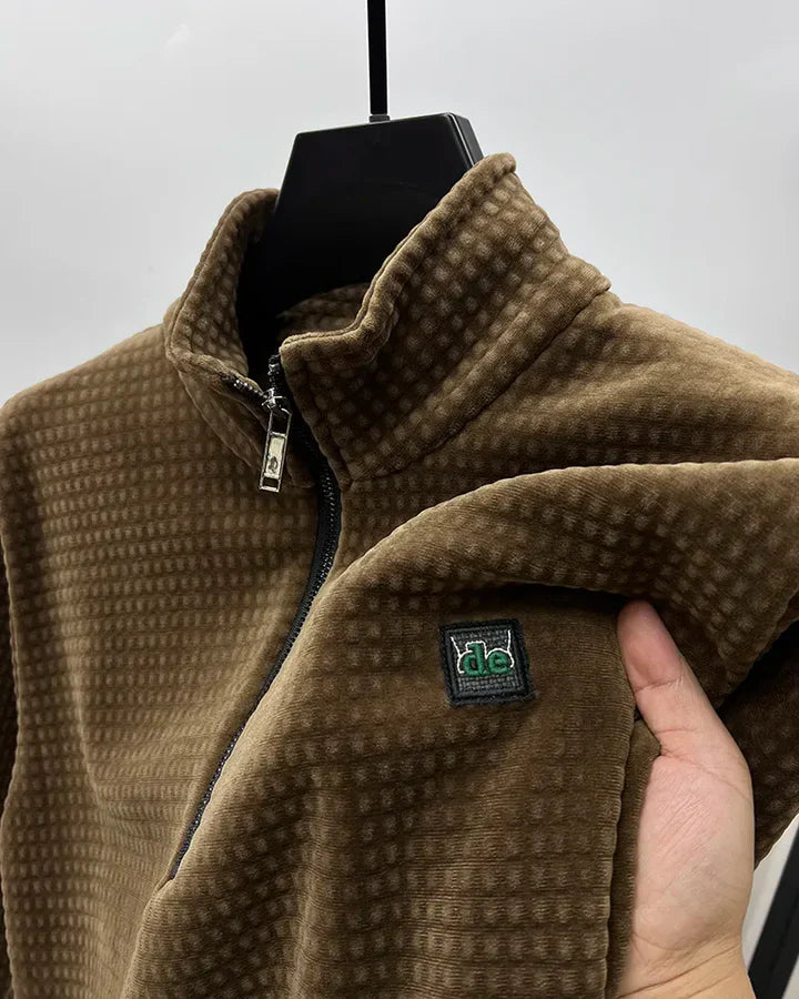 Warmes Alpaka Fleece Oberteil Mit Reißverschluss