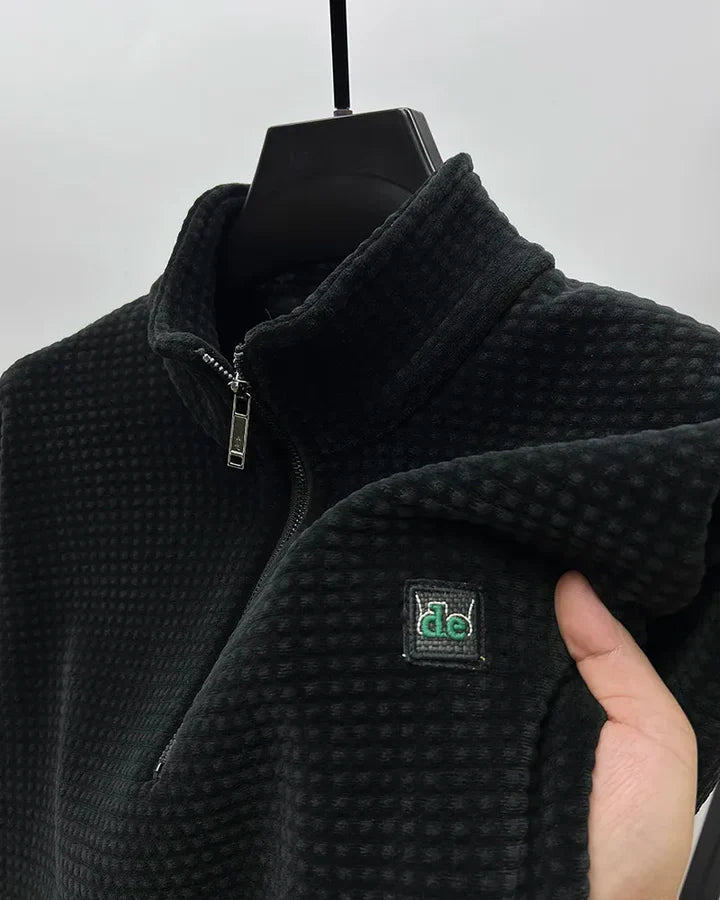 Warmes Alpaka Fleece Oberteil Mit Reißverschluss