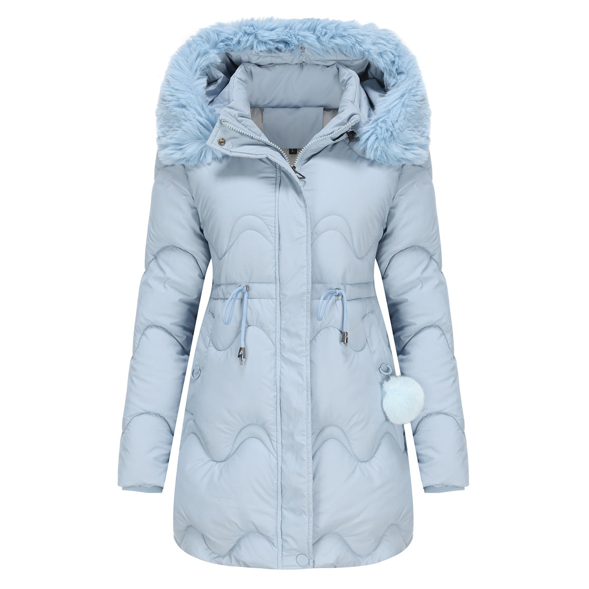 Winterjacke Warm Damen Kapuze Reißverschluss