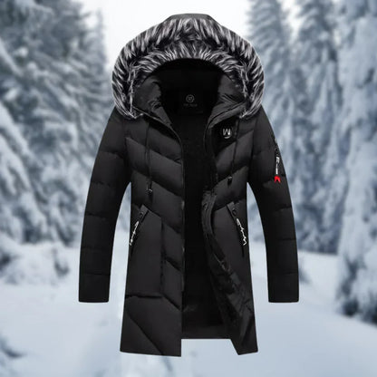 Übergrößene Steppjacke mit Kapuze und Kunstfell