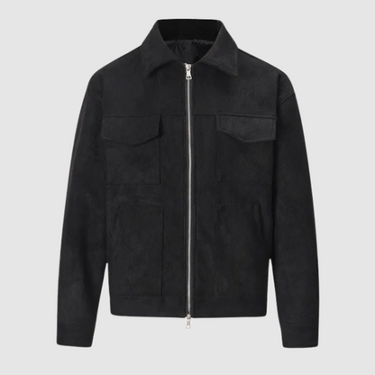 Elegante Lederjacke Klassisch Schnitt