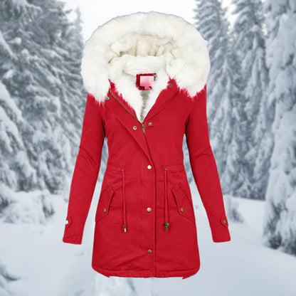 Damen Winterjacke Lang Mantel Elegant