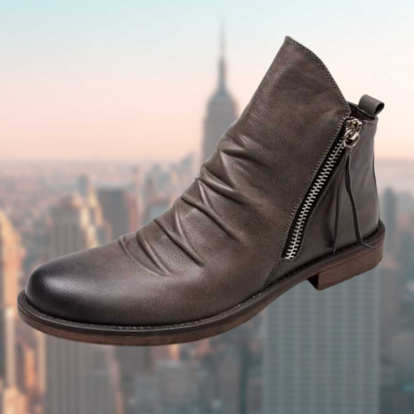 Elegante Lederstiefel Glattes Design