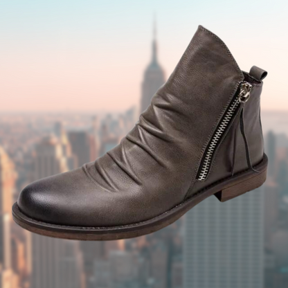 Elegante Lederstiefel Glattes Design