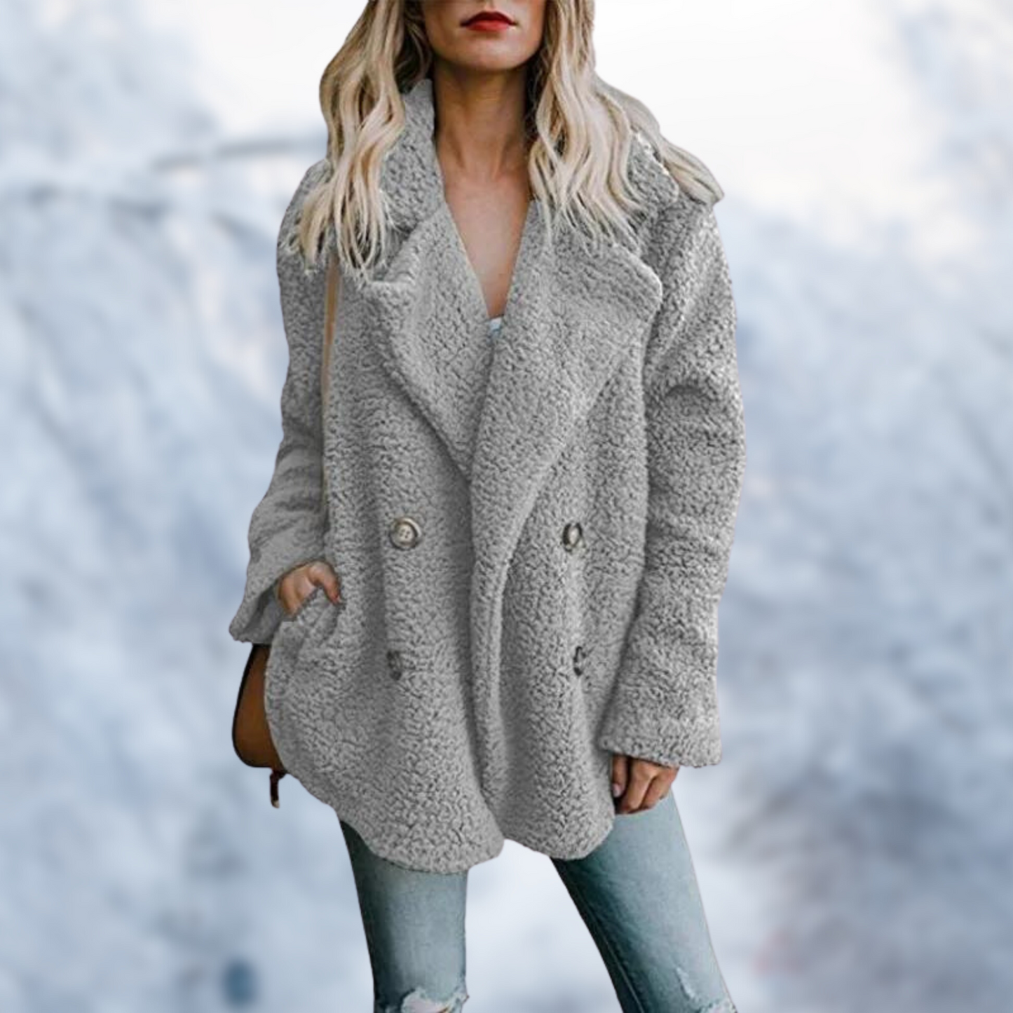 Warme Wintermantel Damen Felljacke