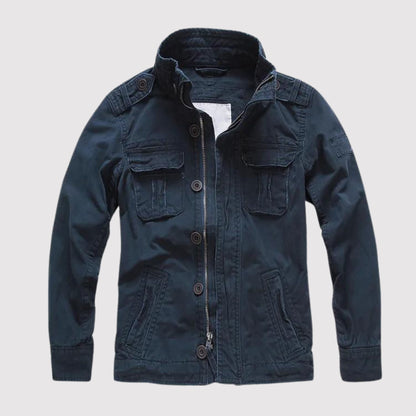 Stylische Jeansjacke Retro Design Vieltaschig