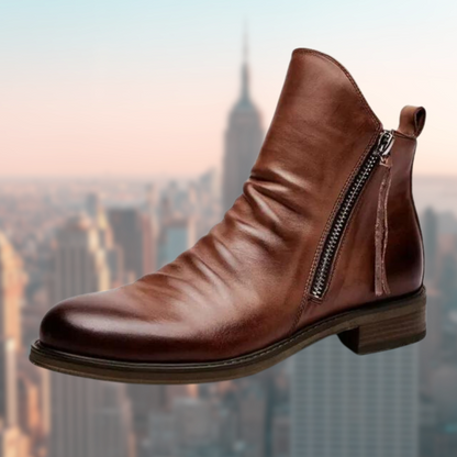 Elegante Lederstiefel Glattes Design