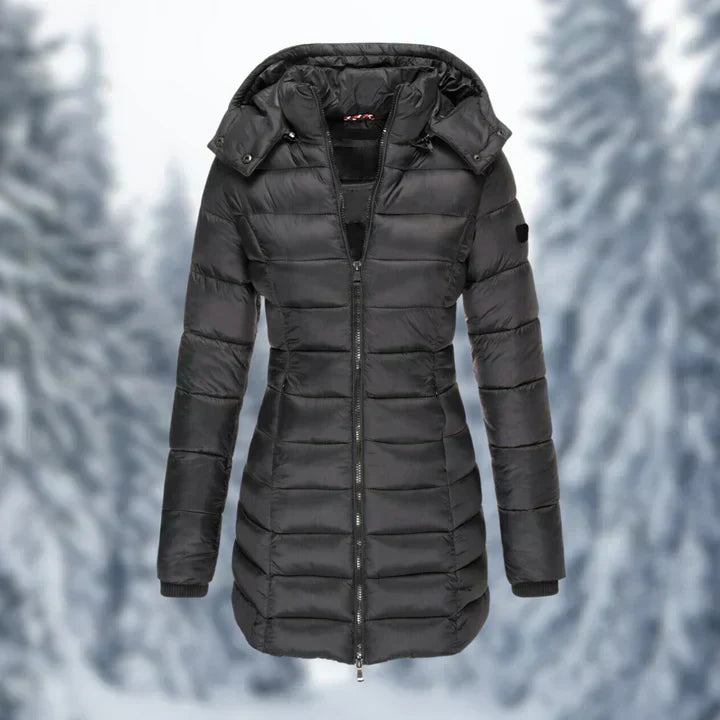 Leichter Damenmantel mit Kapuze Warm Fleece