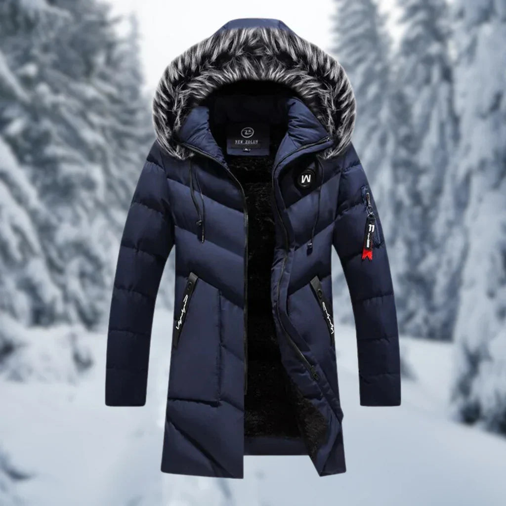 Übergrößene Steppjacke mit Kapuze und Kunstfell