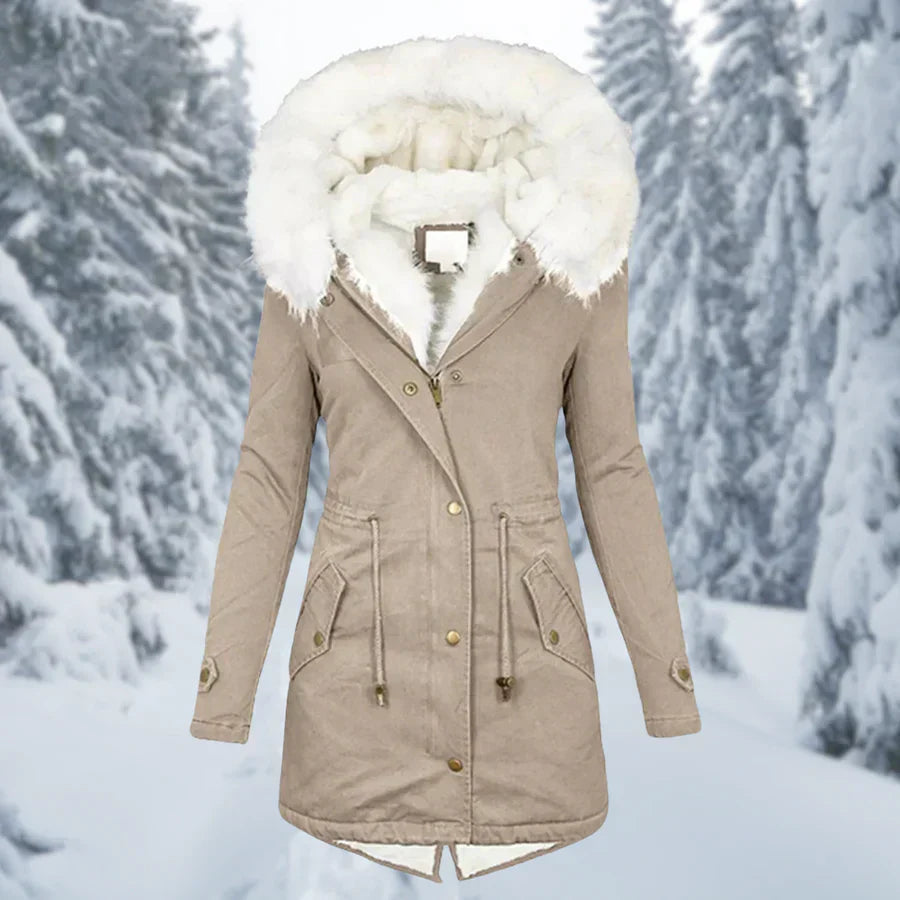 Damen Winterjacke Lang Mantel Elegant