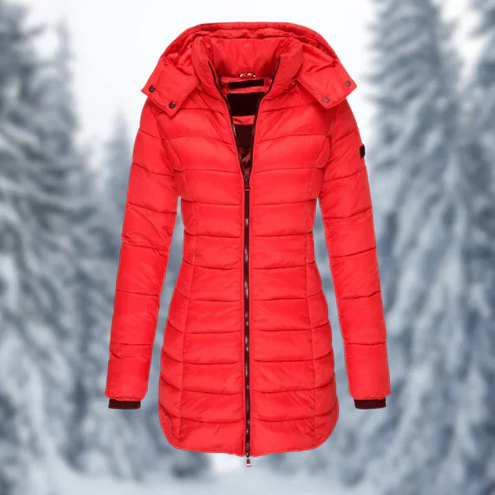 Leichter Damenmantel mit Kapuze Warm Fleece