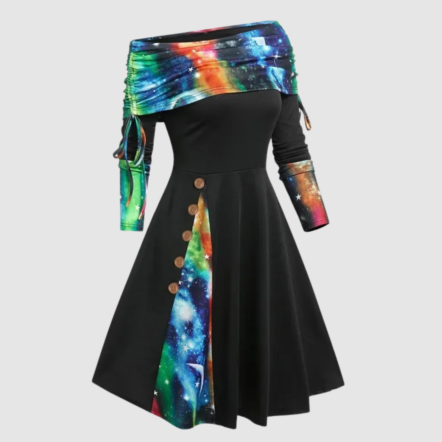 Weihnachtskleid Off Shoulder Langarm Elegant