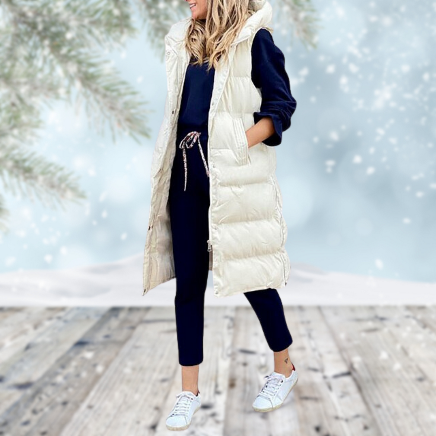 Lange Damenweste Warm Mantel