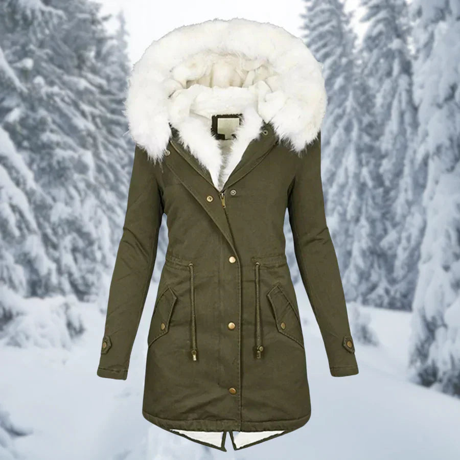Damen Winterjacke Lang Mantel Elegant