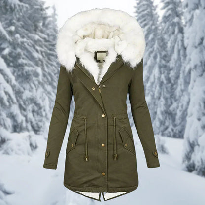 Damen Winterjacke Lang Mantel Elegant