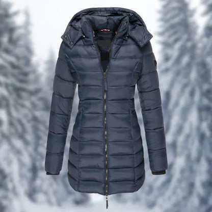 Leichter Damenmantel mit Kapuze Warm Fleece