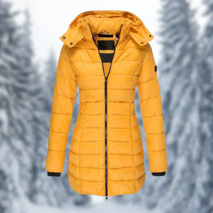 Leichter Damenmantel mit Kapuze Warm Fleece
