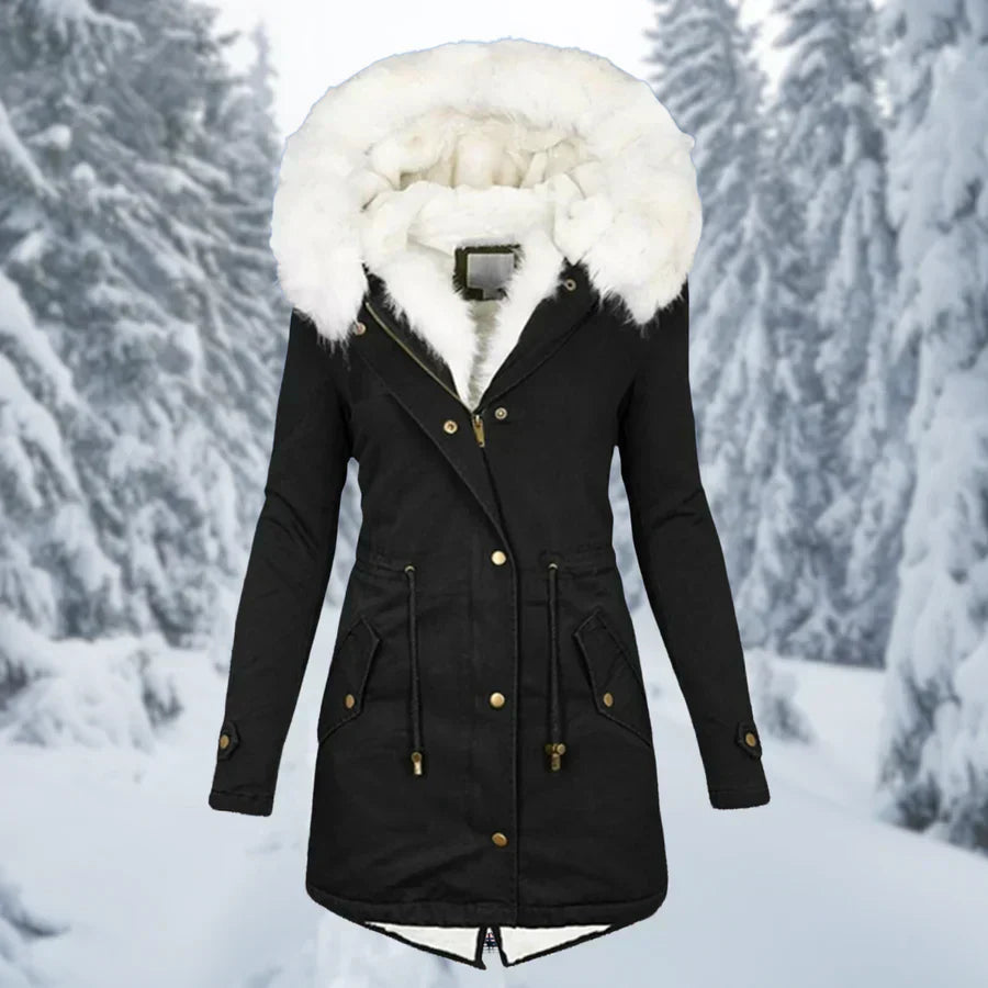 Damen Winterjacke Lang Mantel Elegant