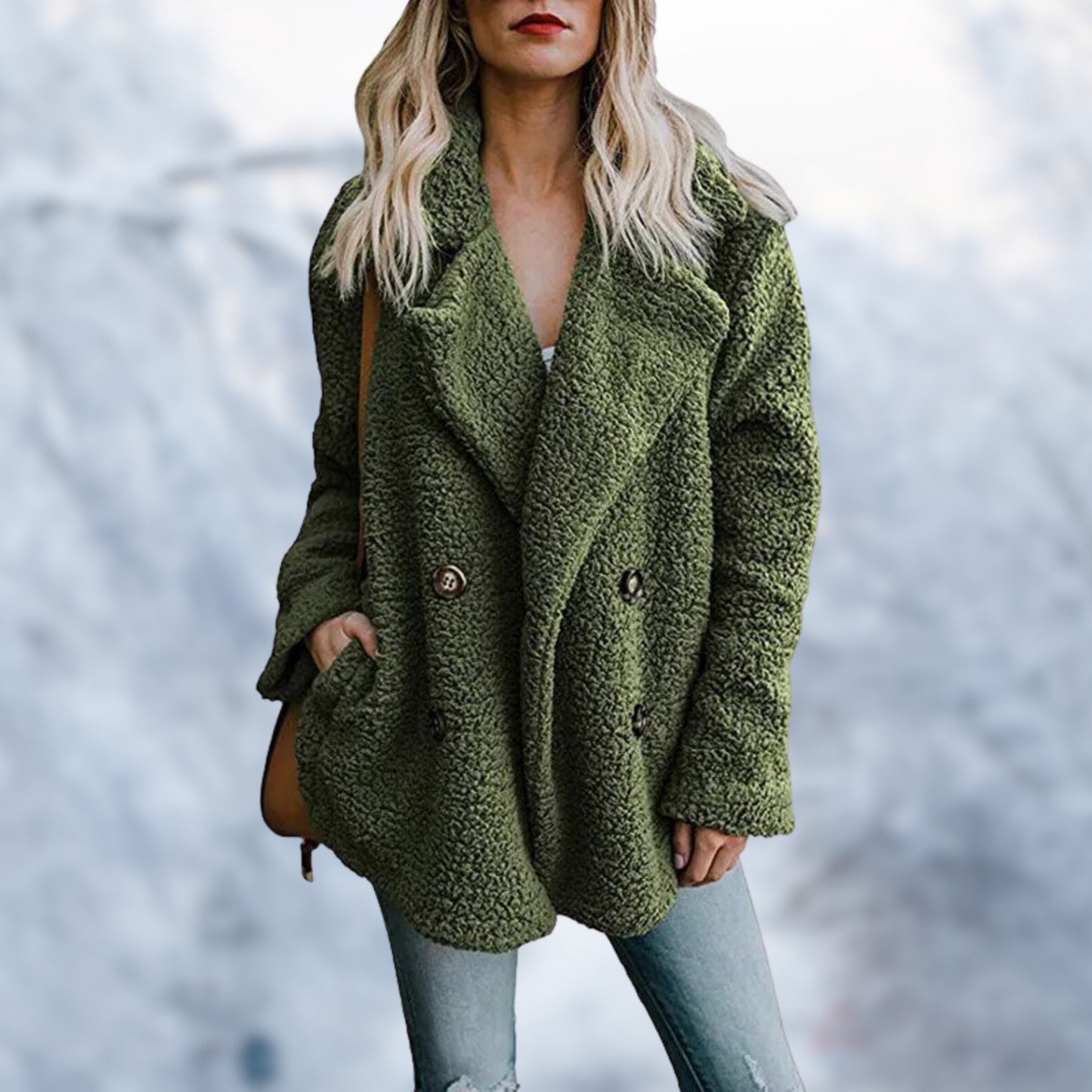 Warme Wintermantel Damen Felljacke