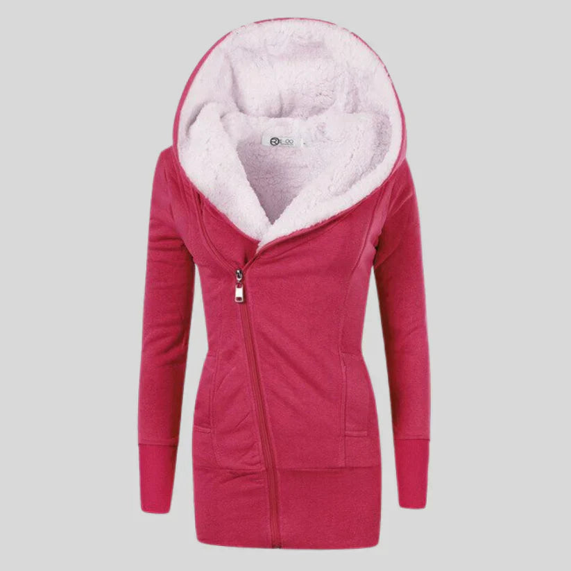 Kuschelcardigan Fleece Kapuze Damen