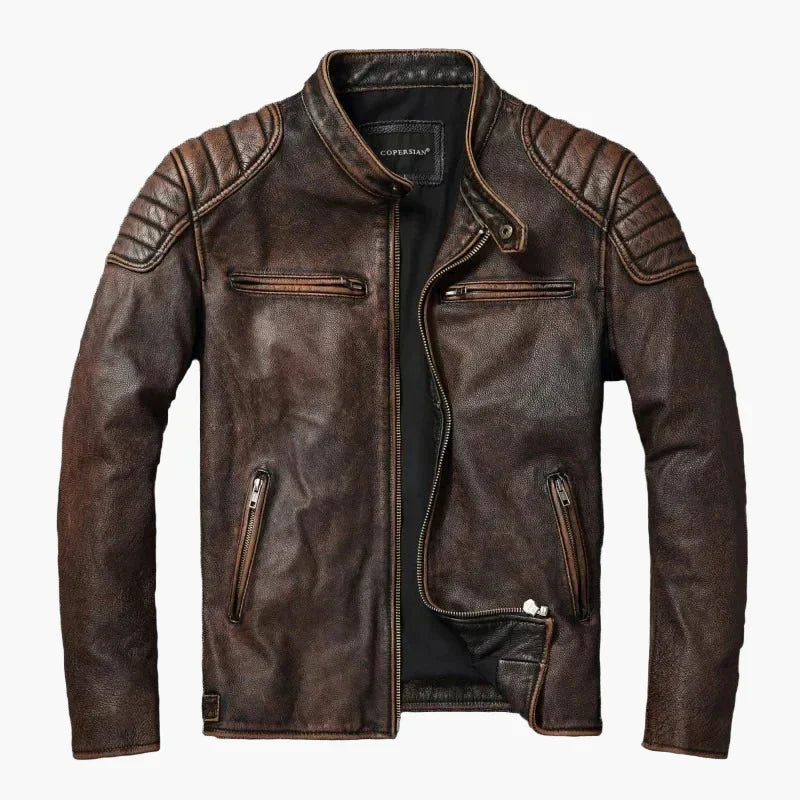 Leder Bikerjacke Klassisch Slim Fit